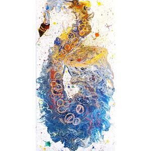 Art Print from my Original Work 9" x 18" "Saxaphone Splatter" Acid Free Paper